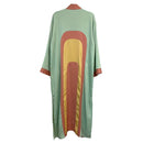 [Size L Remaining] Retro Arch Kimono Big Long Textured Satin Duster [Size L Remaining]