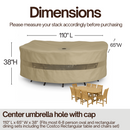 Patio Set Cover For Oval or Rectangular Table 110"L x 65"W x 38"H Classic Taupe
