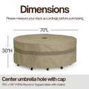 Patio Set Cover For Square or Round Table 70"Dia./L x 30"H Classic Taupe