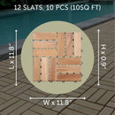 Coastal Natural Teak Outdoor Interlocking Tiles, 12 Slat (10 sq ft)