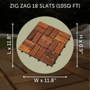 Calgary Oiled Teak Outdoor Interlocking Tiles, 18 Slat (10 sq ft)