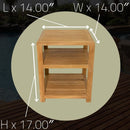 Charleston Natural Teak Spa/Bathroom - Under Sink - Storage Bench - 14"