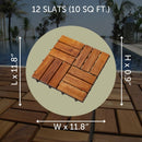 Coastal Oiled Teak Outdoor Interlocking Tiles, 12 Slat (10 sq ft)