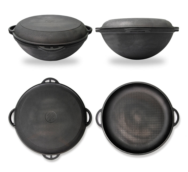 6,34 quart Combo Cooker Cauldron with a Frying Pan Lid 2 in 1, Heavy Duty Oven Dutch