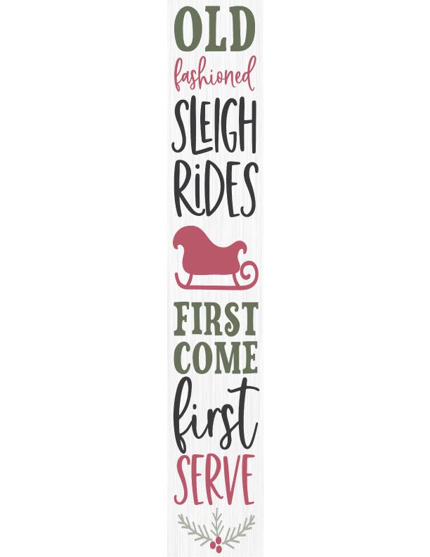 Sleigh Rides Christmas Porch Sign