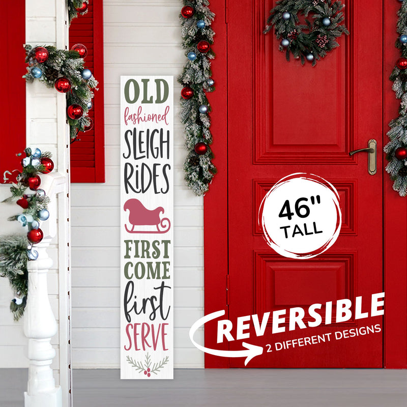 Sleigh Rides Christmas Porch Sign