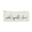 Smile, Sparkle, Shine Cotton Canvas Pencil Case and Travel Pouch