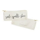 Smile, Sparkle, Shine Cotton Canvas Pencil Case and Travel Pouch