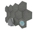 Hexagon Polyester Acoustic Panels - 12 Pack | Eco-Friendly Sound Absorption | Easy Peel & Stick Installation
