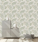 Fashionable Grey Leaves Wallpaper Chic