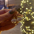 Snow Globe Xmas Party Earrings | Shimmery Snowballs Novelty Holiday Earrings