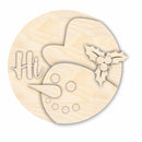 Unfinished Wood Snowman Hi Door Sign Kit | Wood Craft Cutouts | 1/4" Thick |
