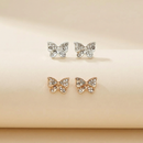 Social Butterfly Double Earring Set in Silver and Gold