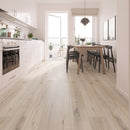 SPC Vinyl Rigid Core 9" Width 60" RL, 7mm Thick, 1.5mm IXPE Soho Pearl Zephyr Floors - Mazzia Collection Product shoot Dinning view