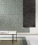 Padada Green Bordered Cream Wool Rug