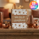 Soul Full Of Sunshine Wooden Box Sign | Boho Sunburst Home Decor