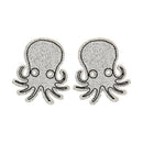 Sourpuss Silver Glitter Octopus Hair Clips Set of 2 | Nautical Rockabilly Hair Accessories