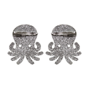 Sourpuss Silver Glitter Octopus Hair Clips Set of 2 | Nautical Rockabilly Hair Accessories