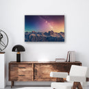 Space Mountains Print Metal Wall Art – Galaxy Cosmic Scenic Wall Decor