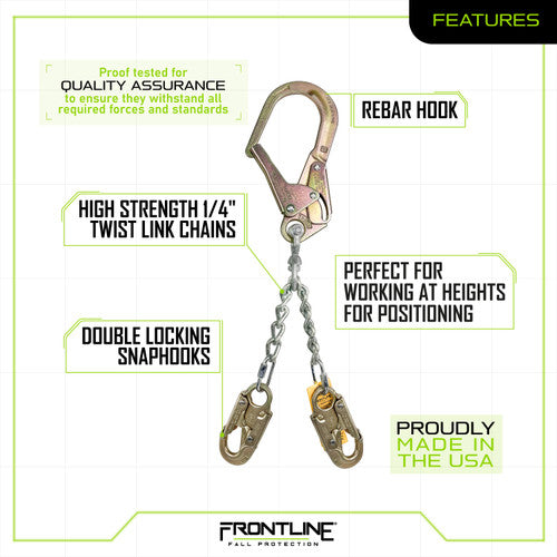 Frontline PSSW2R-US Patriot Positioning Chain with Swiveling Hook - Made in USA