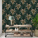 Voguish Green Floral Wallpaper Fashionable Select