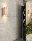 Square Rectangular Travertine Wall Lamp