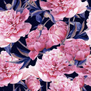 Stylish Pink Peonies Contemporary Wallpaper