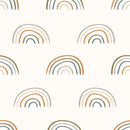 White Wallpaper with Rainbows