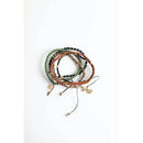 Stackable Bead and Woven Cord Stack of 5 Bracelets | Cute & Trendy Adjustable Stacked Fashion Jewelry