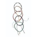 Stackable Bead and Woven Cord Stack of 5 Bracelets | Cute & Trendy Adjustable Stacked Fashion Jewelry