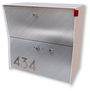 RetroBox Locking Small Package Wall Mounted Mailbox in White