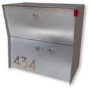 RetroBox Locking Small Package Wall Mounted Mailbox in TEXTURED GRAY METALLIC