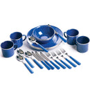 Stansport Deluxe 24-Piece Enamel Camping Tableware Set