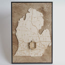 East Lansing, Michigan Wall Art State Map (Spartan Stadium)