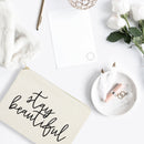 Stay Beautiful Cotton Canvas Cosmetic Bag