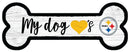Pittsburgh Steelers Football Dog Bone White Wooden Sign