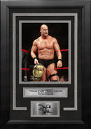 Stone Cold Steve Austin Smoking Skull Belt 8x10 Framed WWE Wrestling Photo with Engraved Autograph
