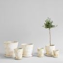 Terra Cotta Basic Planter, White Patina