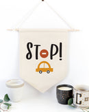 Cars and Stop Sign Hanging Wall Banner
