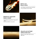 SLD01 Dotless Linear LED Strip Lights Low Voltage FCOB 8mm DC12V Tape Light