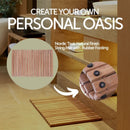 Deschutes Natural Teak Shower and Bath String Mat with Rubber Feet 23.62" x 15.75"