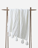 Braided Pom Pom Throw