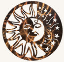 Sunface with Stars Metal Art Sculpture - 12", 16", 22" or 28"