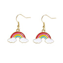 Sunny Skies '70s-'80s Style Enamel Rainbow Hook Earrings