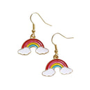 Sunny Skies '70s-'80s Style Enamel Rainbow Hook Earrings