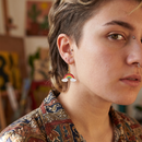 Sunny Skies '70s-'80s Style Enamel Rainbow Hook Earrings