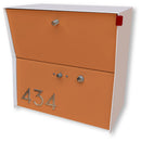 RetroBox Locking Small Package Wall Mounted Mailbox in White