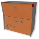 RetroBox Locking Small Package Wall Mounted Mailbox in TEXTURED GRAY METALLIC