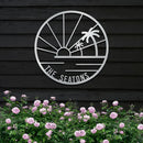 Island Sunset Palms Circle Name Sign