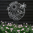 Island Sunset Surf Circle Name Sign
